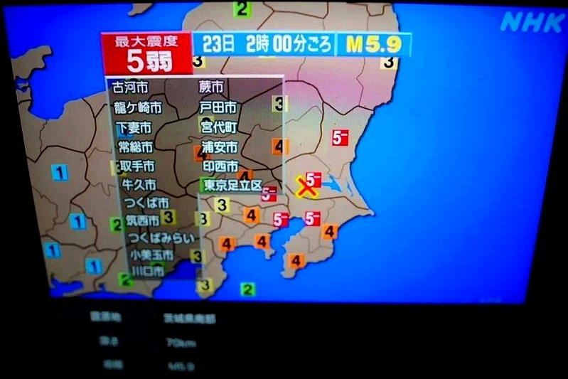 日本关东规模5.9地震增至37伤 80多岁妇人试图下床伤最重